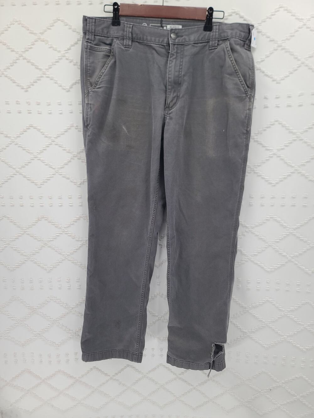 Skater Thrashed Carhartt relaxed fit rugged fit Gray pants Size 36x32